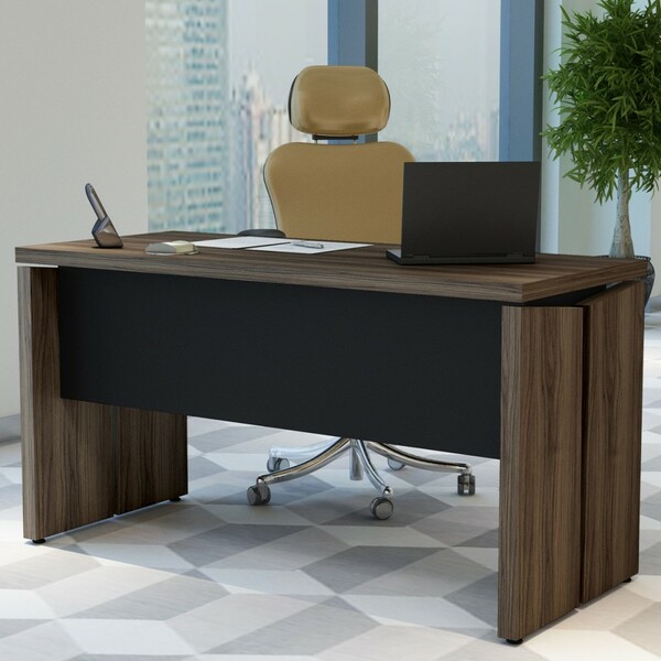 Mesa Para Escritório 120 Nogal/preto Y37 - Artany