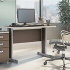 Mesa Para Escritório 120cm Secretária Com Armário Alto 2 Port