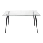 Mesa Para Escritório 120cm Tampo Em Vidro Taurus Incolor Inco