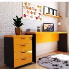 Mesa Para Escritório 120cmx42cm 120cm Preto E Amarela Preto/a