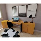Mesa Para Escritório 120cmx60cm 120cm Preto E Amarela Preto/a