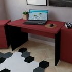 Mesa Para Escritório 120cmx60cm Móveis 120cm Bramov Preto E V