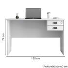 Mesa Para Escritorio 120x74 2 Gavetas 127073 Branco Mobel