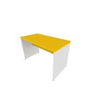 Mesa Para Escritório 130cmx60cm 130cm Branco E Amarela Branco