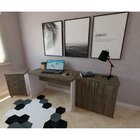 Mesa Para Escritório 150cmx60cm 150cm Branco E Ameixa Negra B