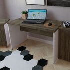 Mesa Para Escritório 150cmx60cm 40mm  Branco/ameixa Negra