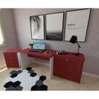Mesa Para Escritório 150cmx60cm 40mm Bramov Móveis Branco/ver