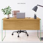 Mesa Para Escritório 152cm Com Estrutura Em Vidro Laguna Espr