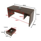Mesa Para Escritório 155cm Com 3 Gavetas Reversível Me4113 Ru