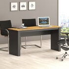 Mesa Para Escritório 160cm Fellicci Móveis Nogal/grafite