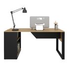 Mesa Para Escritório 160cm Me4182 Amêndoa/preto