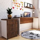 Mesa Para Escritório 180cmx42cm 40mm Branca/ameixa Negra