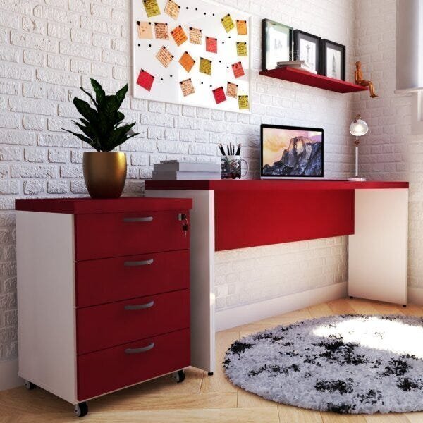 Mesa Para Escritório 180cmx42cm 40mm Com Caixa De Tomada Bram