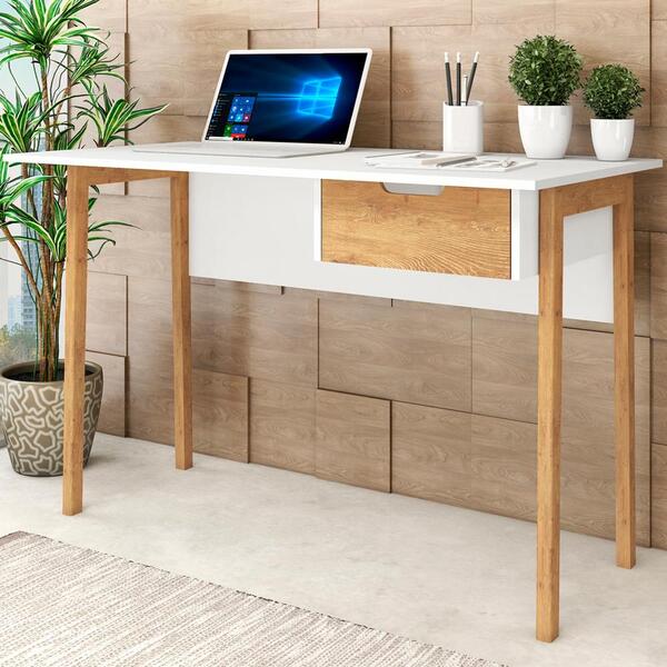 Mesa Para Escritorio 1 Gaveta Com Pes Madeira 1604 Fell