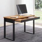 Mesa Para Escritório 1 Gaveta Industrial  Freijó/preto