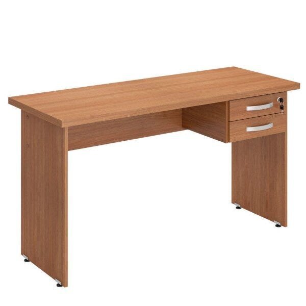 Mesa Para Escritório 2 Gavetas 120cm Linea Pleno Móveis Marrom