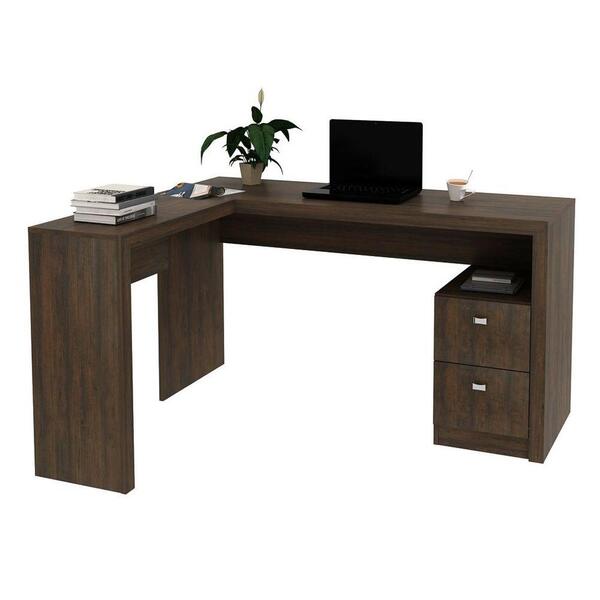 Mesa Para Escritório 2 Gavetas Me4129 Rústico