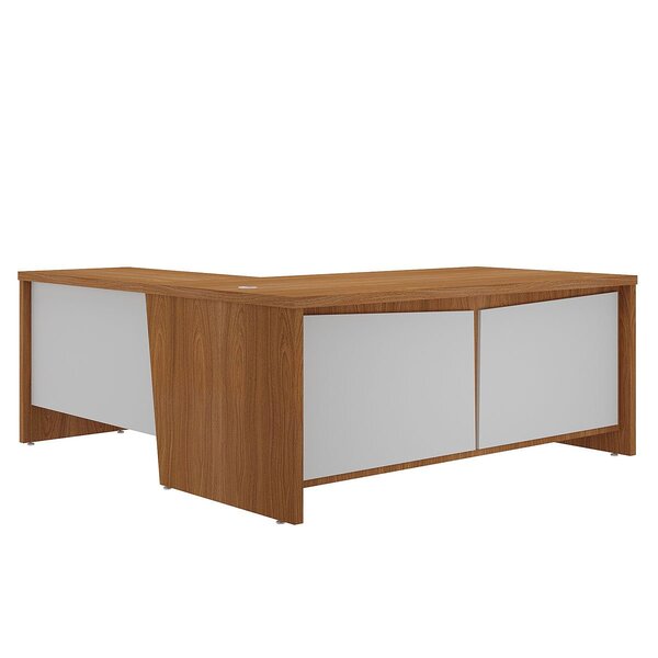 Mesa Para Escritório 2 Portas 3 Gavetas Diretor Em L Freijó/b