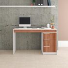 Mesa Para Escritório 3 Gavetas 177 X 78 Cm Mdp Branco Castanh