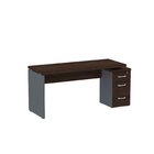 Mesa Para Escritório 3 Gavetas Pe40 Escarlate/grafito