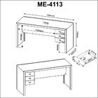 Mesa Para Escritório 3 Gavetas Preto Me4113 - Tecno Mobili