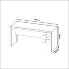 Mesa Para Escritório 3 Gavetas Preto Me4113 - Tecno Mobili