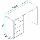 Mesa Para Escritório 4 Gavetas Branco Bc 61 - Brv Móveis