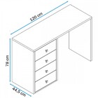 Mesa Para Escritório 4 Gavetas Branco - Pnr Móveis