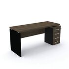 Mesa Para Escritório 4 Gavetas Pe40  Imbua Terra/preto