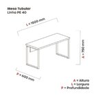 Mesa Para Escritório 75cmx150cmx60cm Pe40 150cm Industrial No