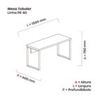 Mesa Para Escritório 75cmx150cmx60cm Pe40 150cm Industrial No