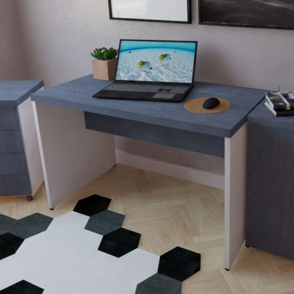 Mesa Para Escritório 80cmx60cm 40mm  Branco/azul