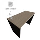 Mesa Para Escritório 90cmx47cm 15mm Bramov Móveis Preto/geneve