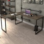 Mesa Para Escritório Angular Kuadra Carvalho Dark - Compace