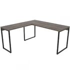 Mesa Para Escritório Angular Kuadra Carvalho Dark - Compace