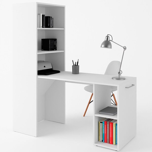 Mesa Para Escritório Articulável Alta Multiuso Retrátil Branco