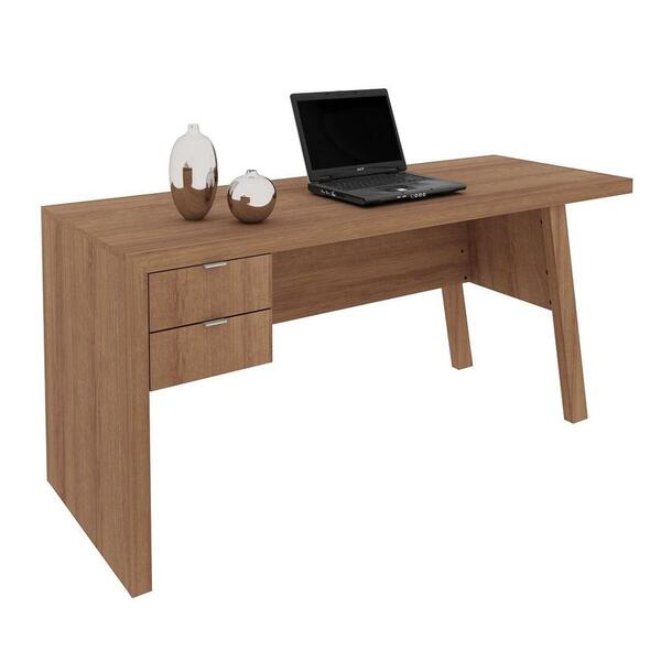 Mesa Para Escritório Com 02 Gavetas Me4122 Amêndoa