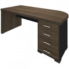 Mesa Para Escritório Com Apoio 4 Gavetas Charuto/preto - Arta