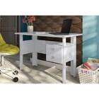 Mesa Para Escritório Com Gavetas C216 Branco Brilho - Dalla C