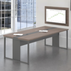 Mesa Para Escritório Com Painel Tv 40" Lisboa Freijó Preto