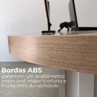 Mesa Para Escritório Com Tampo Curvado E Pés Ripados Carvalho