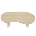 Mesa Para Escritório Com Tampo Curvado E Pés Ripados Carvalho