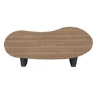 Mesa Para Escritório Com Tampo Curvado E Pés Ripados Nogal/pr