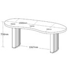 Mesa Para Escritório Com Tampo Curvado E Pés Ripados Nogal/pr