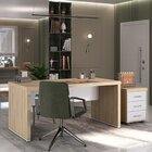 Mesa Para Escritório Diretor 140cm Em Tamburato Com Gaveteiro