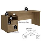 Mesa Para Escritório Diretor 172cm Com Gaveteiro Web30 Espres