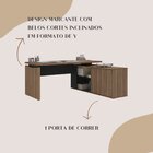 Mesa Para Escritório Diretor Com Porta De Correr E Nichos Nog