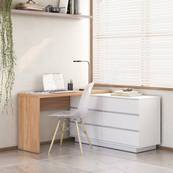 Mesa Para Escritório Diretor Em L 6 Gavetas Oring Yescasa Bra