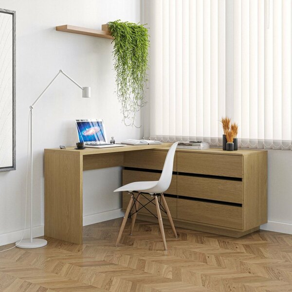 Mesa Para Escritório Diretor Em L 6 Gavetas Oring Yescasa Car