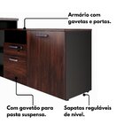 Mesa Para Escritório Diretor Em L Com Armário E 1 Pasta Suspe
